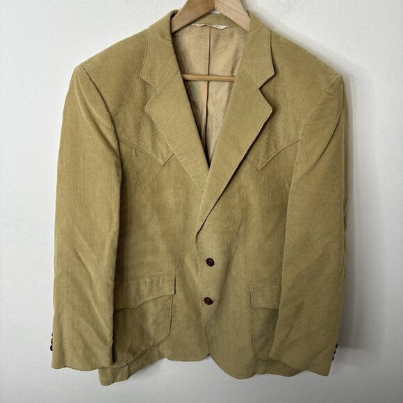 Vintage H Bar C Corduroy California Ranchwear Western Blazer Sports Coat Men 44
